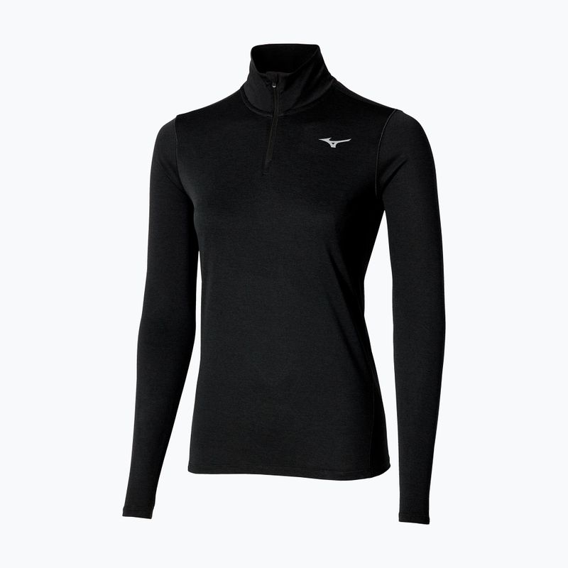 Felpa running donna Mizuno Core Impulse Half Zip Tee nero