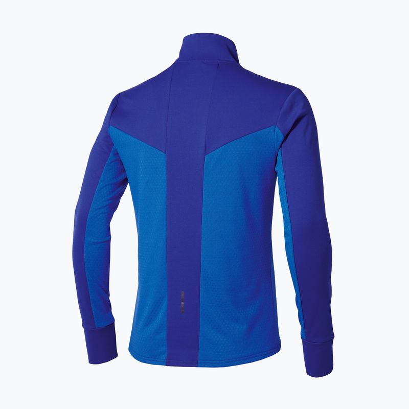 Felpa da running Mizuno Active Warm Half Zip da uomo, blu sodalite 2