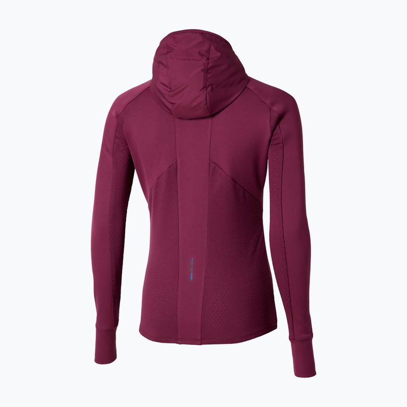 Giacca running donna Mizuno Active Warm Hybrid Full Zip Hooded dark purple 2