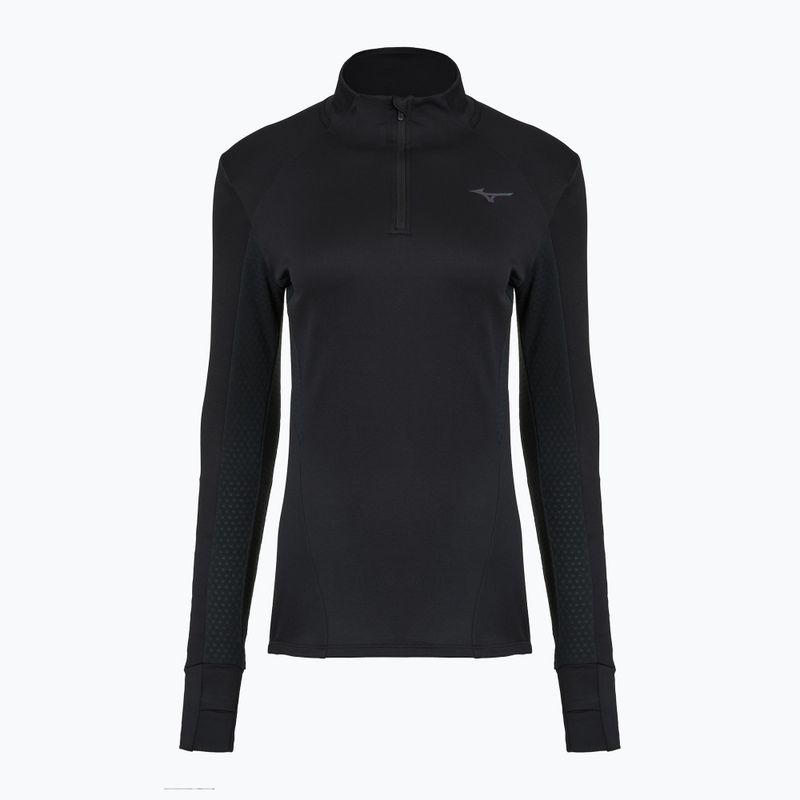 Felpa running donna Mizuno Active Warm Half Zip nero
