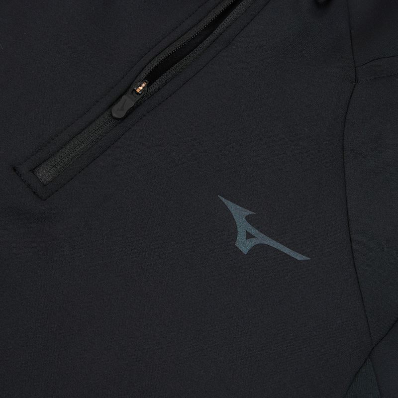 Felpa running donna Mizuno Active Warm Half Zip nero 3