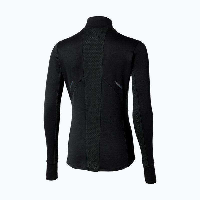 Felpa running donna Mizuno Active Warm Half Zip nero 2
