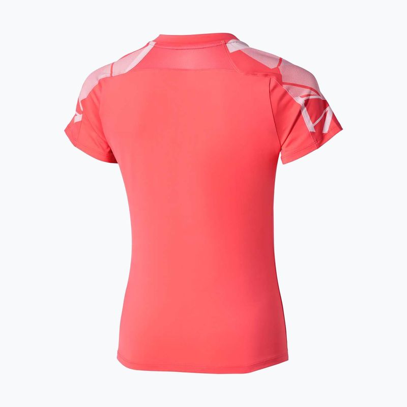 Maglia da tennis donna Mizuno Daybreakers Printed calypso coral 2