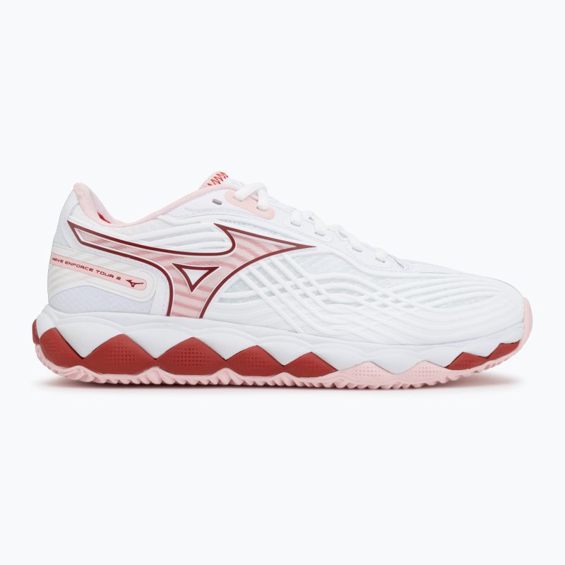 Scarpe da tennis da donna Mizuno Wave Enforce Tour 2 CC white/pinkesque/barbados/cherry 2