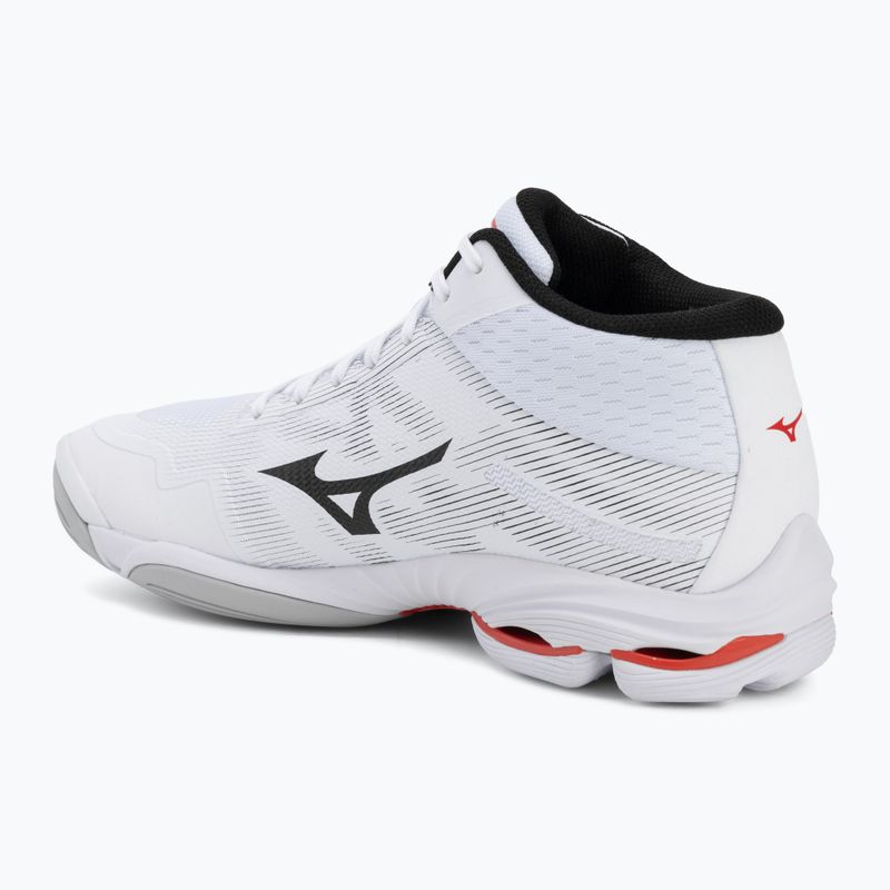Scarpe da pallavolo Mizuno Wave Lightning Pro Mid white/black/fiery red 3