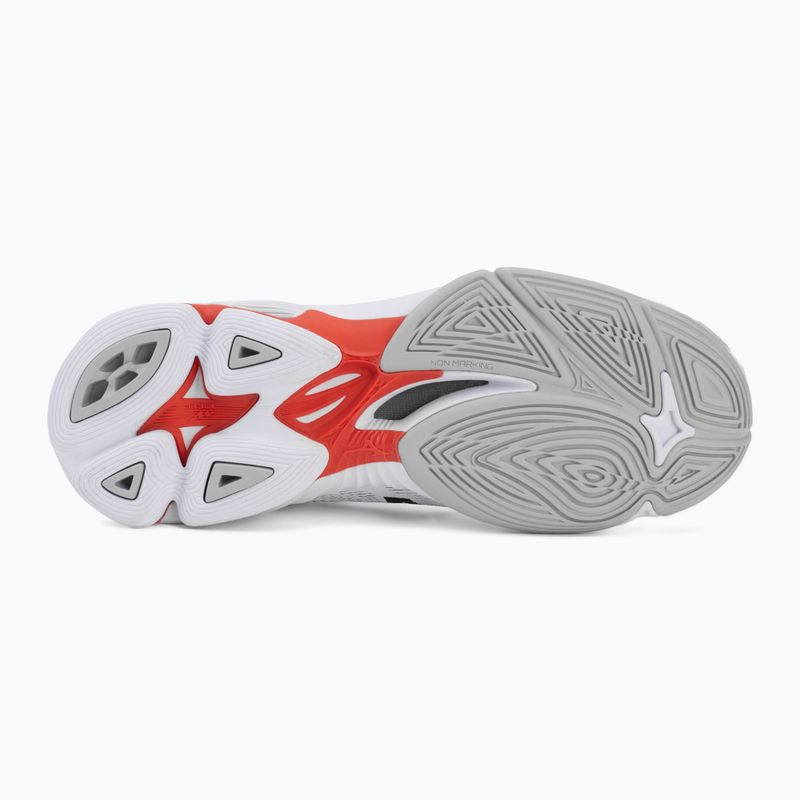 Scarpe da pallavolo Mizuno Wave Lightning Pro Mid white/black/fiery red 4