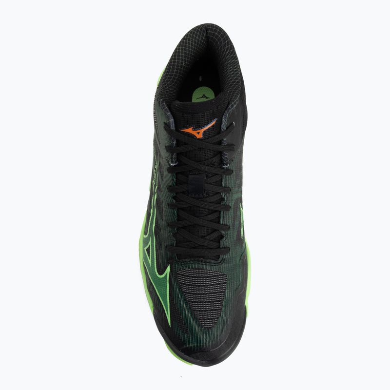 Scarpe da pallavolo Mizuno Wave Lightning Elite Mid black/glowing apple/mandarin orange 5