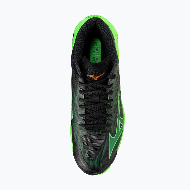 Scarpe da pallavolo Mizuno Wave Lightning Elite Mid black/glowing apple/mandarin orange 5