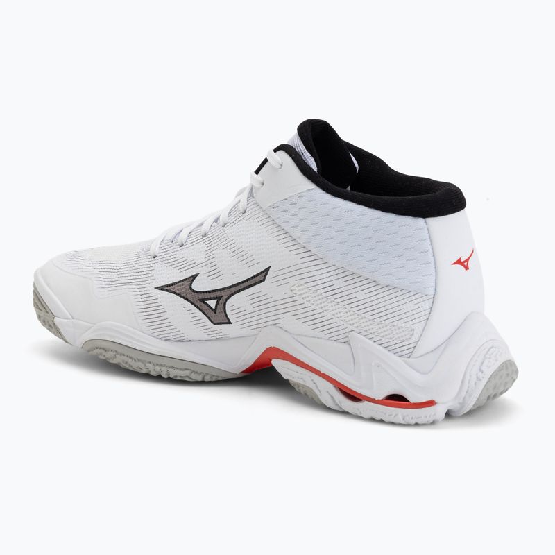 Scarpe da pallavolo Mizuno Wave Lightning Elite Mid white/black/fiery red 3