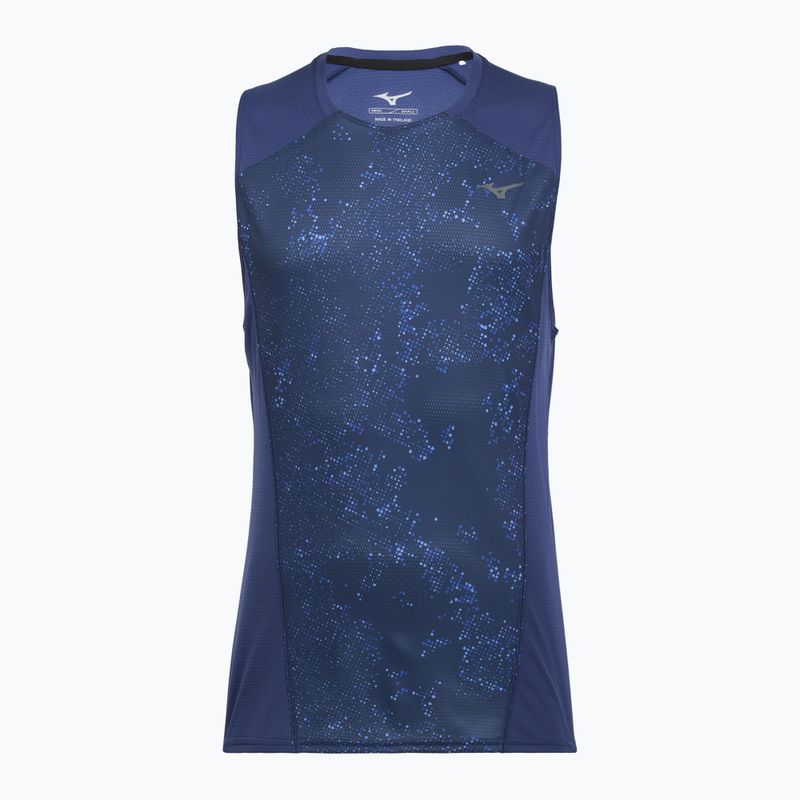 Maglia running uomo Mizuno Active DryAeroFlow Graphic Tank Top estate blue