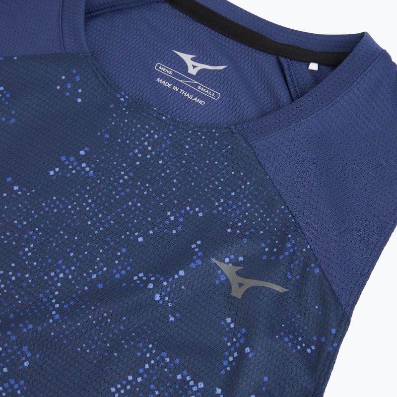 Maglia running uomo Mizuno Active DryAeroFlow Graphic Tank Top estate blue 3