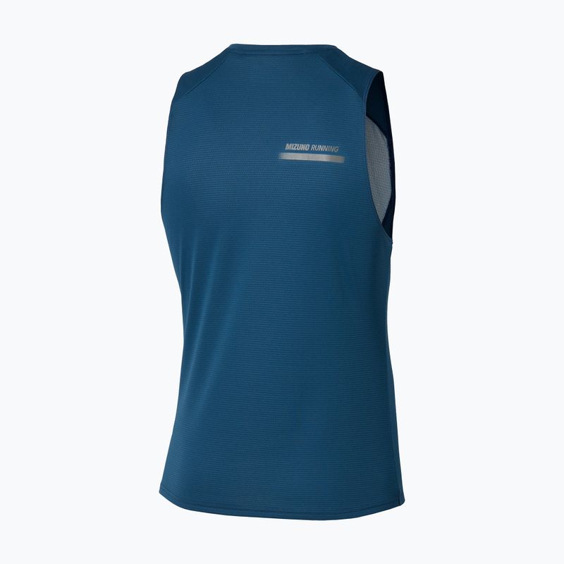 Maglia running uomo Mizuno Active DryAeroFlow Graphic Tank Top estate blue 2