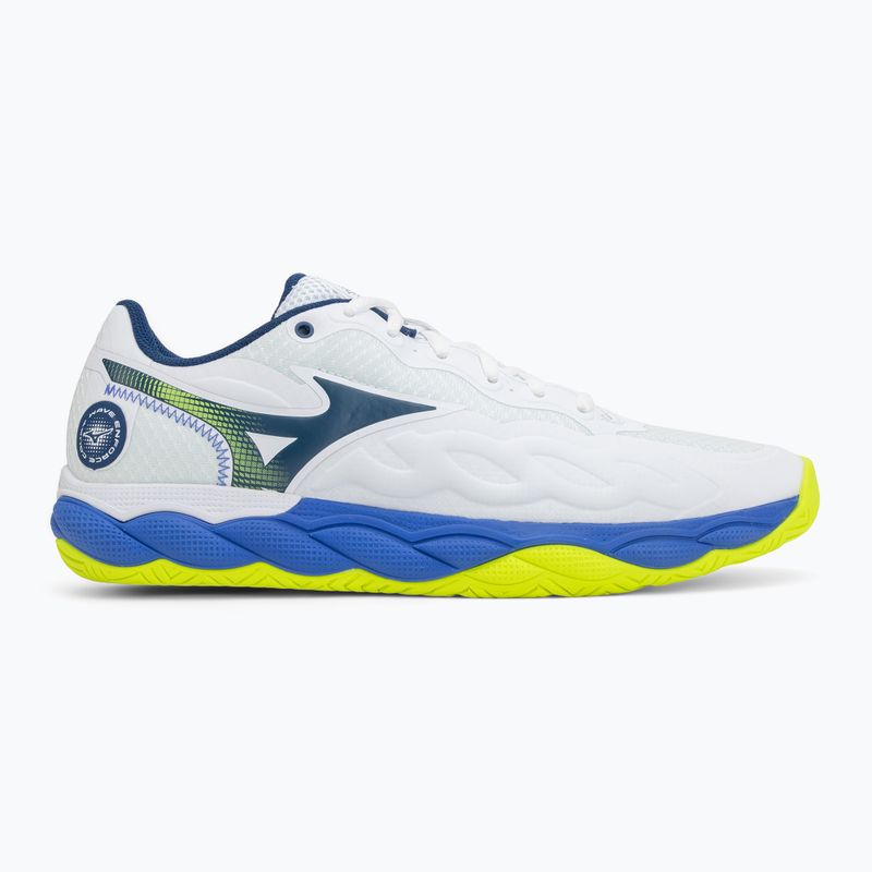 Scarpe da tennis da uomo Mizuno Wave Enforce Court AC white/dazzling blue/lightning 2