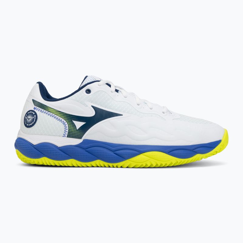 Scarpe da tennis da uomo Mizuno Wave Enforce Court CC white/dazzling blue/lightning 2