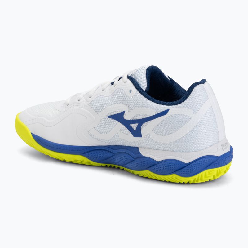 Scarpe da tennis da uomo Mizuno Wave Enforce Court CC white/dazzling blue/lightning 3