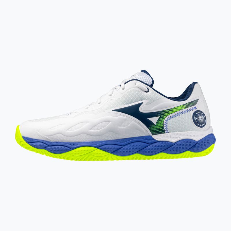 Scarpe da tennis da uomo Mizuno Wave Enforce Court CC white/dazzling blue/lightning 2
