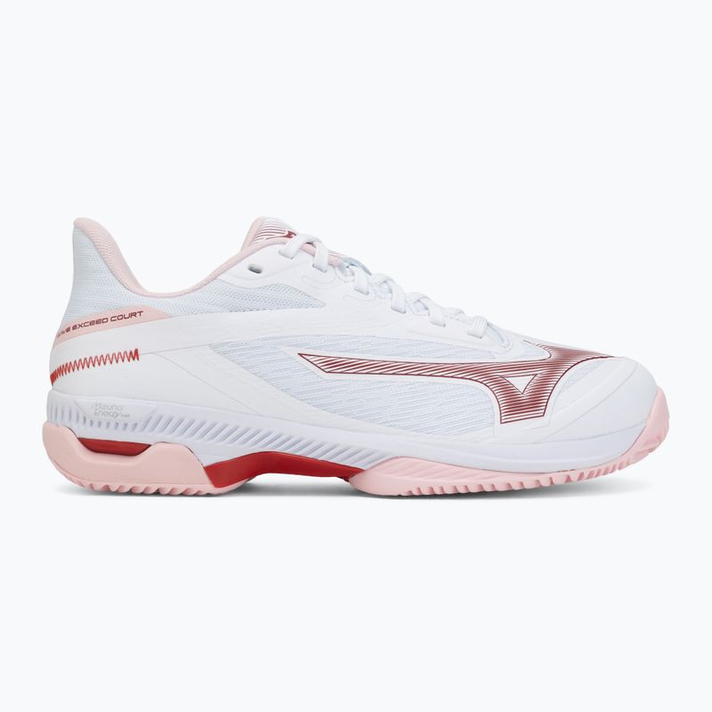 Scarpe da tennis da donna Mizuno Wave Exceed Court CC W white/pinkesque/barbados cherr 2