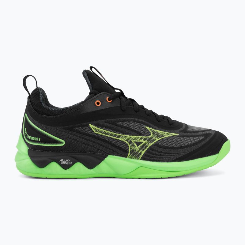 Scarpe da pallavolo Mizuno Wave Luminous 3 black/glowing apple/mandarin orange 2