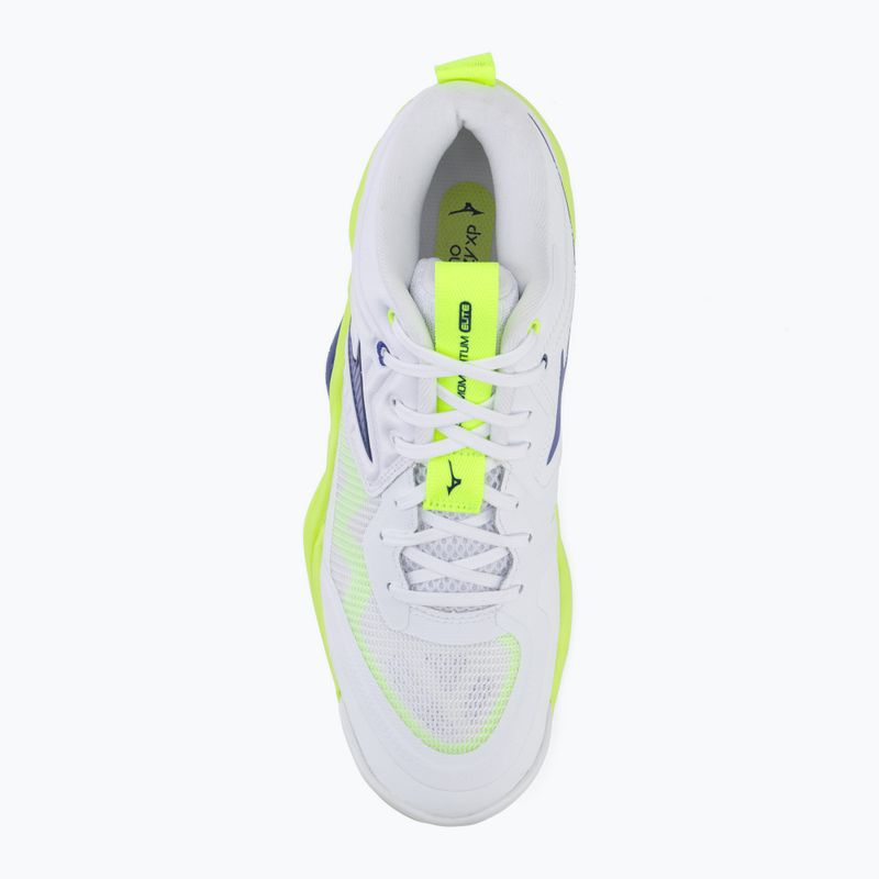 Scarpe da pallavolo Mizuno Wave Momentum Elite Mid white/lightning yellow/dazzling blue 5