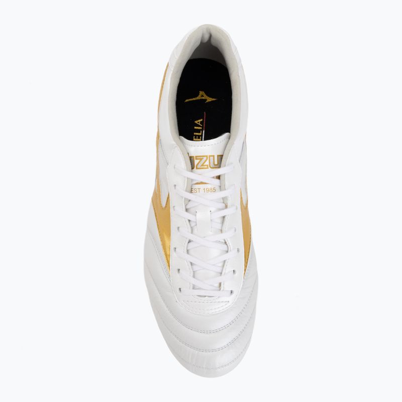 Scarpe da calcio Mizuno Morelia II Elite FG white/football gold/galaxy silver 5