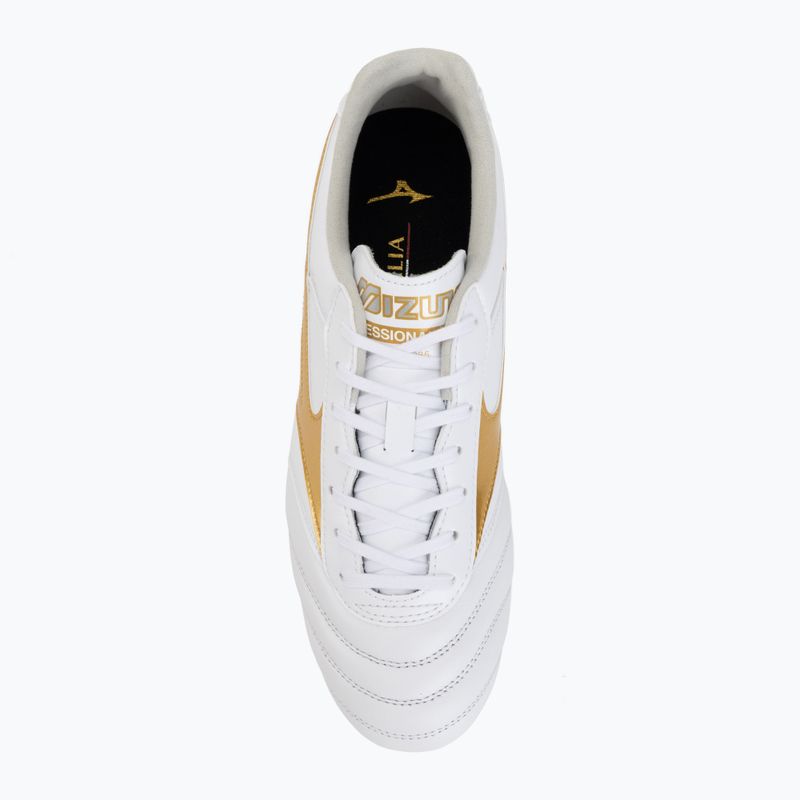 Scarpe da calcio Mizuno Morelia II Pro FG white/football gold/galaxy silver 5