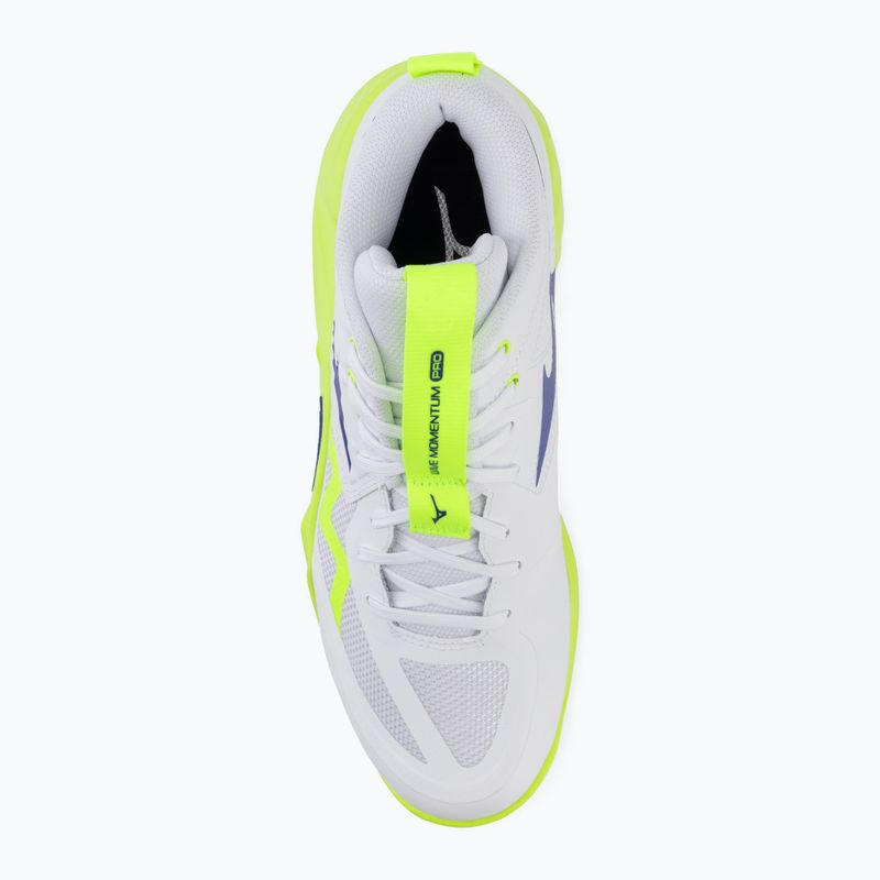 Scarpe da pallavolo Mizuno Wave Momentum Pro Mid white/lightning yellow/dazzling blue 5