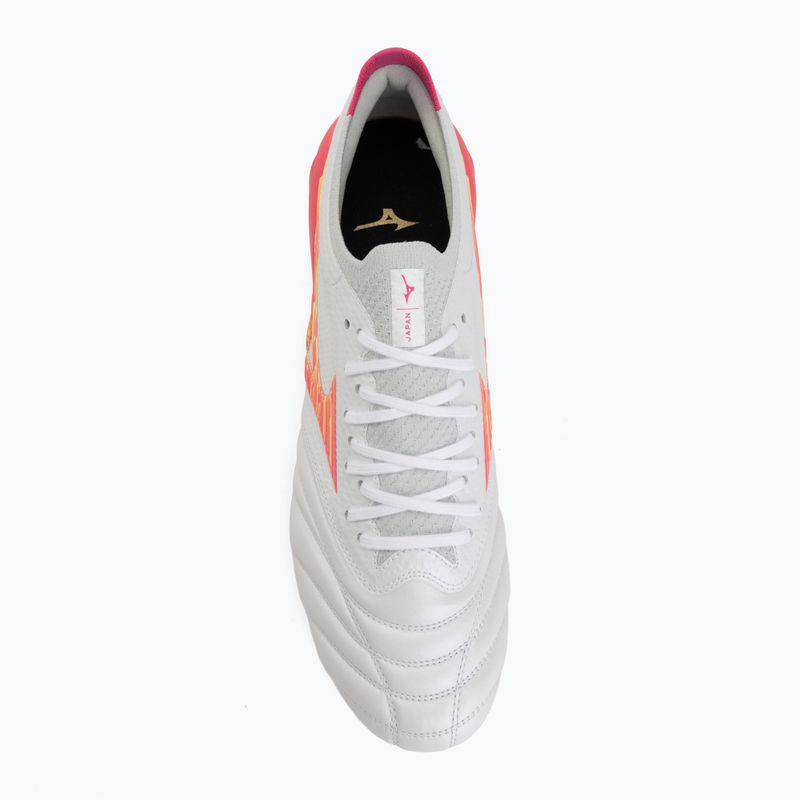 Scarpe da calcio Mizuno Morelia Neo IV Beta Japan FG white/pink tetra/fuchsia purple 5