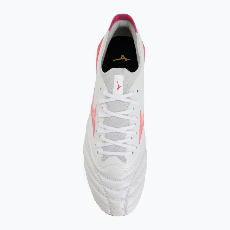 Scarpe da calcio Mizuno Morelia Neo IV Beta Elite FG white/pink tetra/fuchsia purple 5