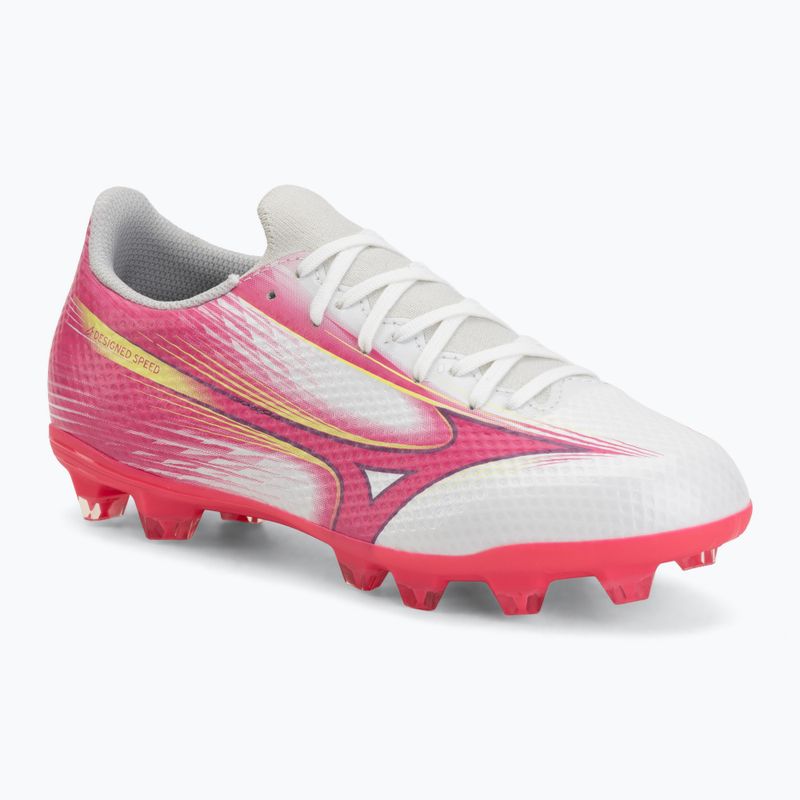 Scarpe da calcio junior Mizuno Alfa III Select Jr FG white/fuchsia purple