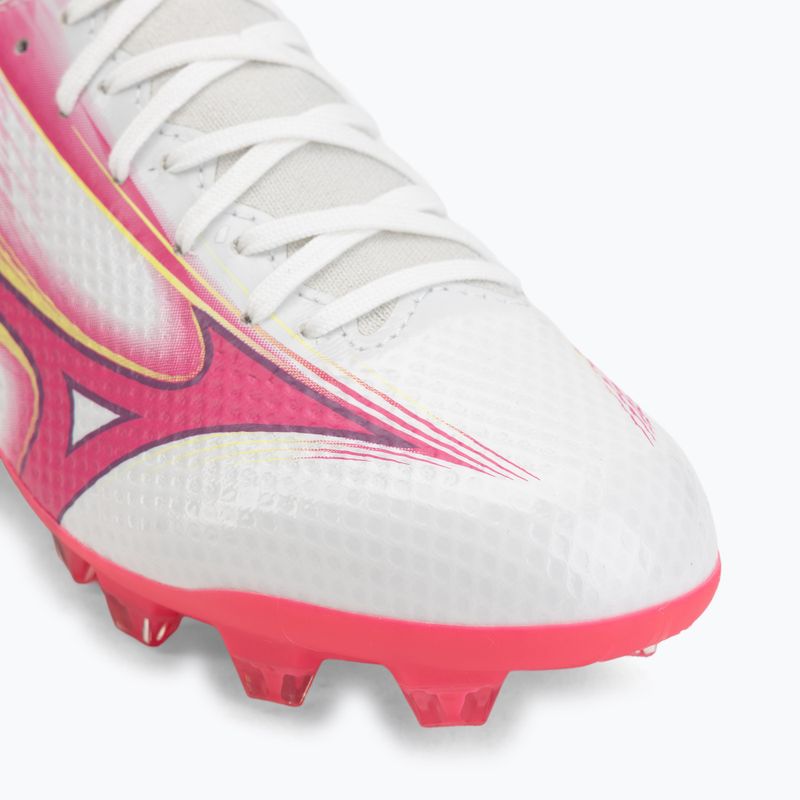 Scarpe da calcio junior Mizuno Alfa III Select Jr FG white/fuchsia purple 7
