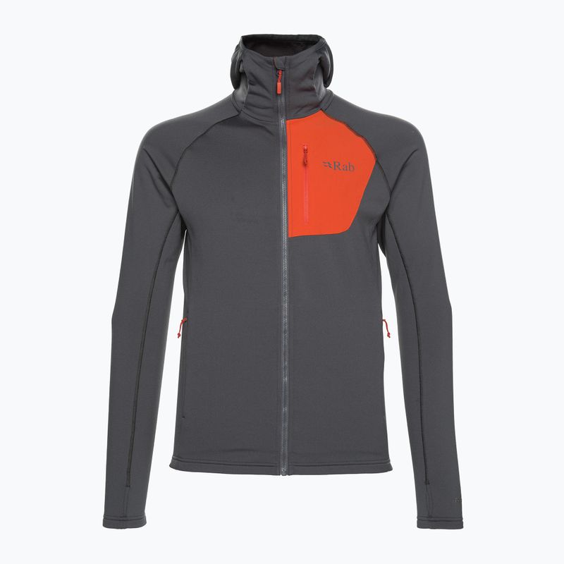Felpa da uomo Rab Superflux Hoody graphene/firecracker 5