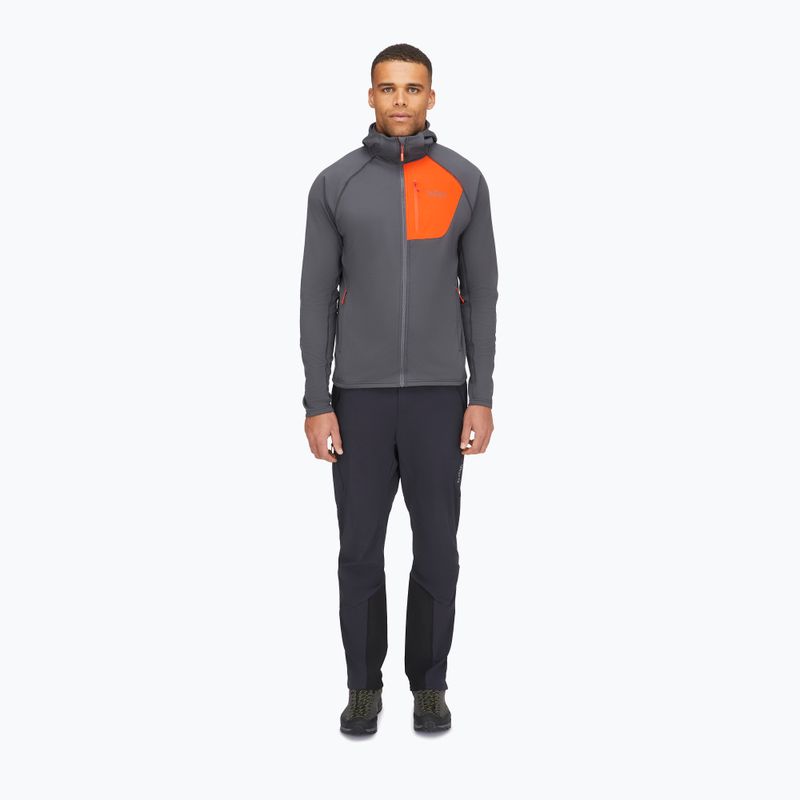 Felpa da uomo Rab Superflux Hoody graphene/firecracker 4