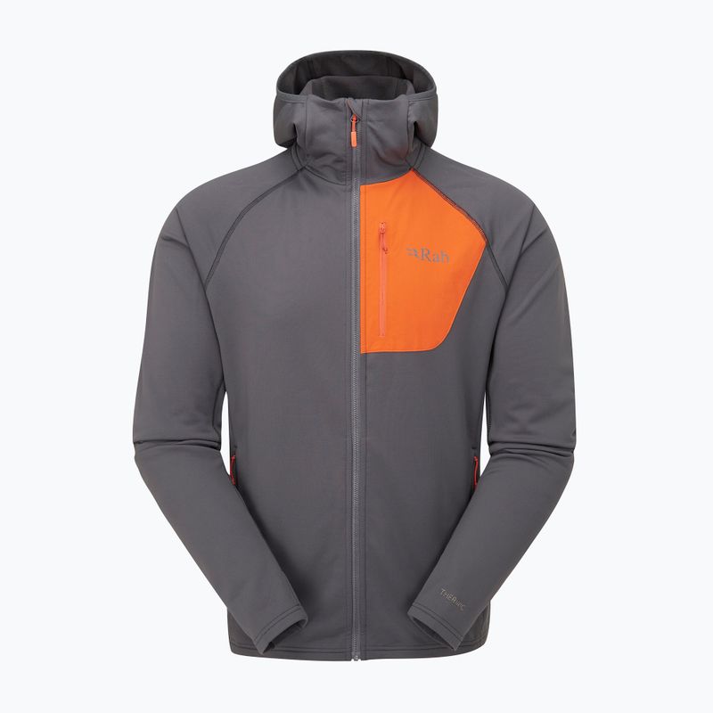 Felpa da trekking Rab Superflux Hoody grafene/firecracker da uomo 9