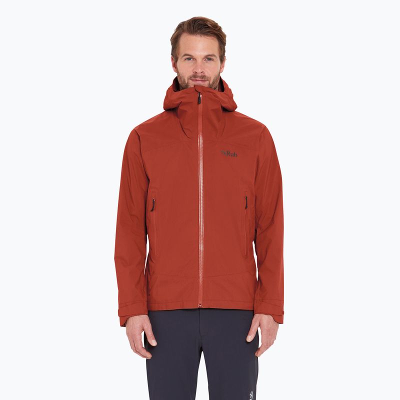 Rab Downpour Light giacca da pioggia da uomo rosso toscano