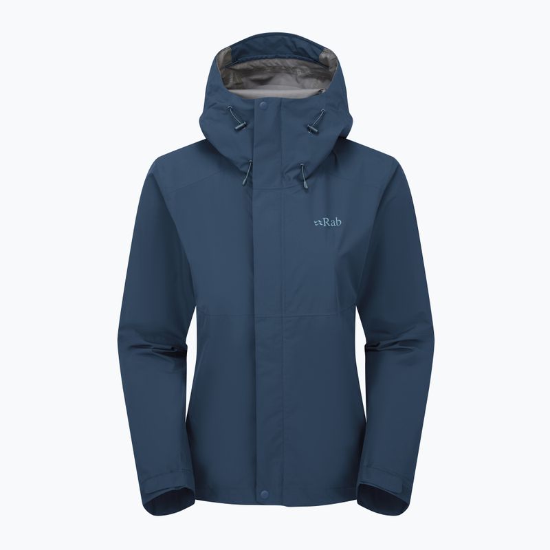 Giacca da pioggia da donna Rab Downpour tempest blu