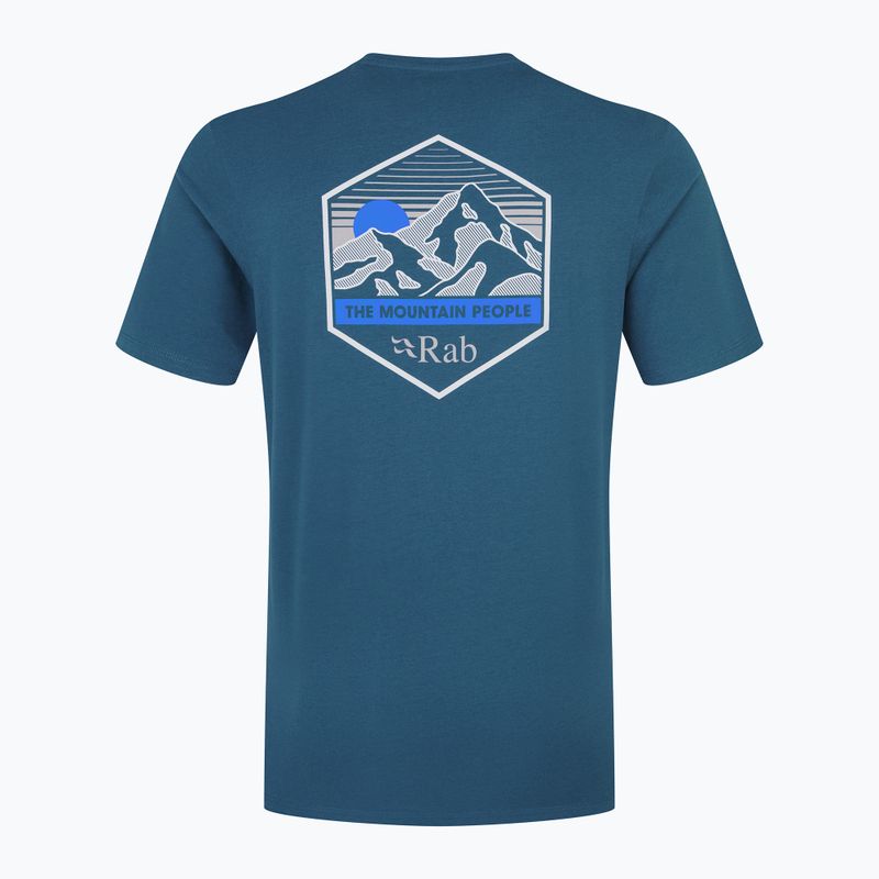 Maglietta Rab Stance Mountain Peak da uomo blu tempesta 2