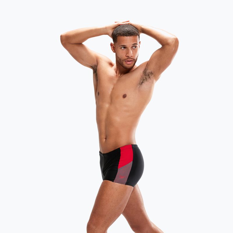 Boxer da bagno Speedo Dive nero/rosso/tortora per uomo 6