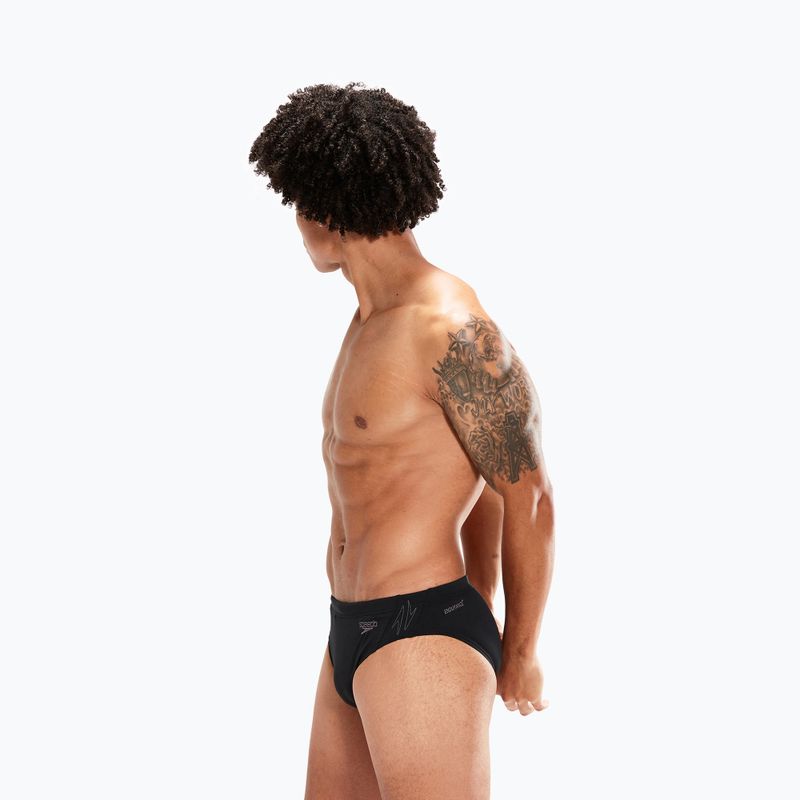 Speedo Hyper Boom Splice Uomo slip da bagno nero/tortora 6