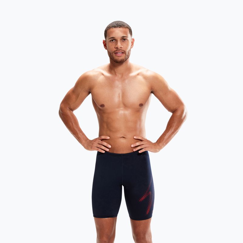 Costume da bagno Speedo Hyper Boom Placement da uomo true navy/fed red 4