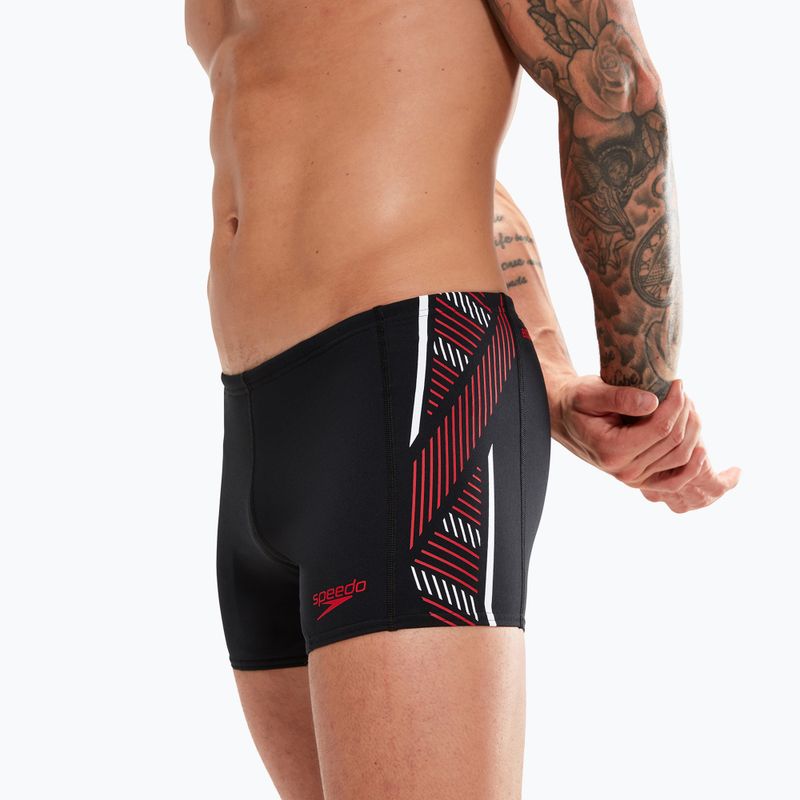 Boxer da bagno Speedo Tech Panel uomo nero/rosso/bianco 7