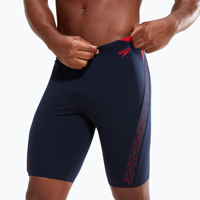Costume da bagno Speedo Hyper Boom Splice da uomo true navy/fed red 5
