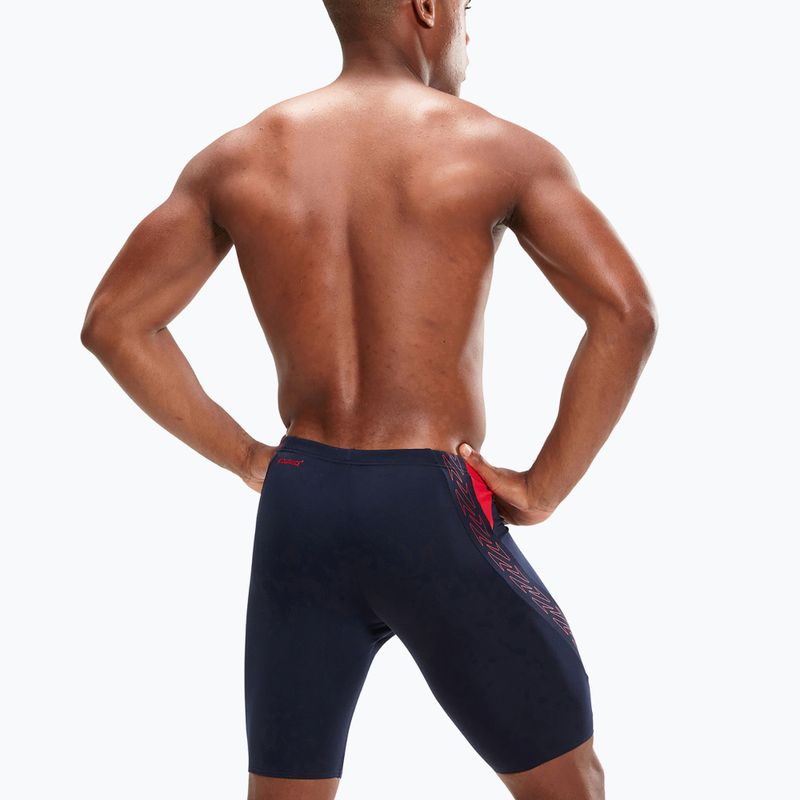 Costume da bagno Speedo Hyper Boom Splice da uomo true navy/fed red 6