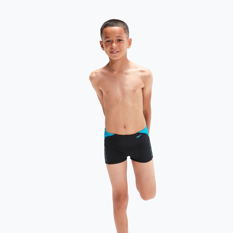 Speedo Hyper Boom Logo Splice, costume da bagno per bambini nero/bullone 5