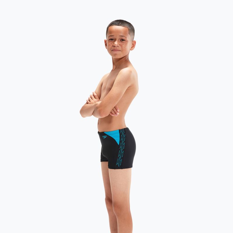 Speedo Hyper Boom Logo Splice, costume da bagno per bambini nero/bullone 6