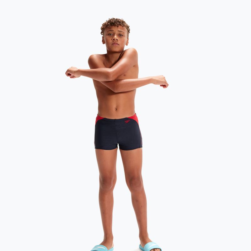 Speedo Hyper Boom Logo Splice - pantaloncini da bagno per bambini true navy/fed red 5