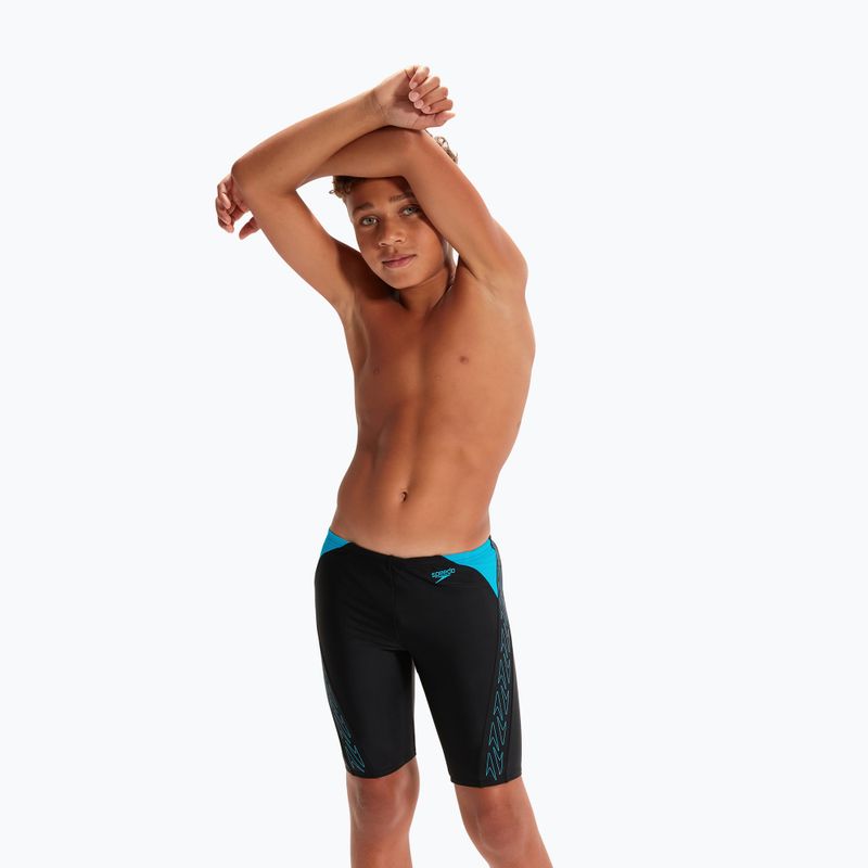 Speedo Hyper Boom Logo Splice, jammer da nuoto per bambini nero/bullone 5