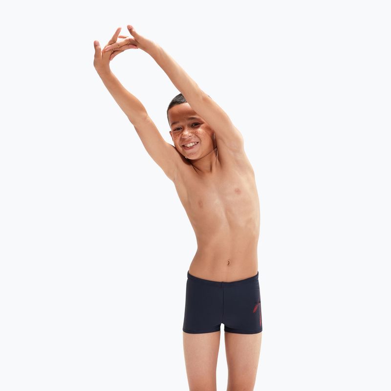 Speedo Hyper Boom Logo Placement - pantaloncini da bagno per bambini true navy/fed red 5