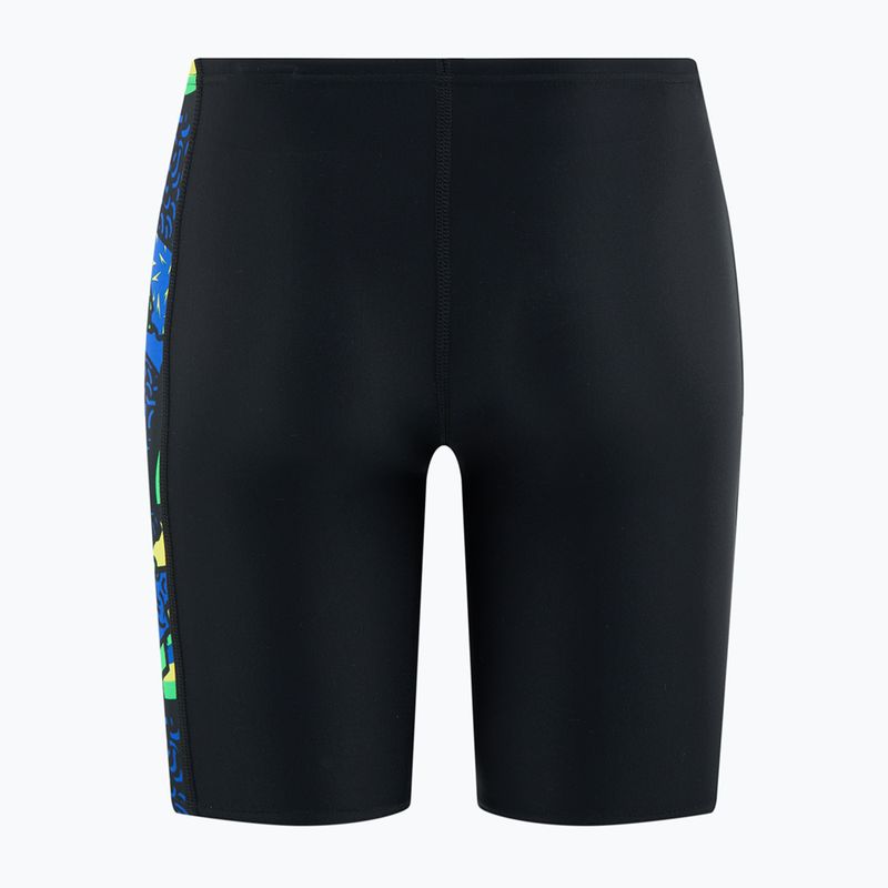 Speedo jammer da nuoto per bambini Allover Panel Jammer nero / blu flame / giallo brillante / verde 2