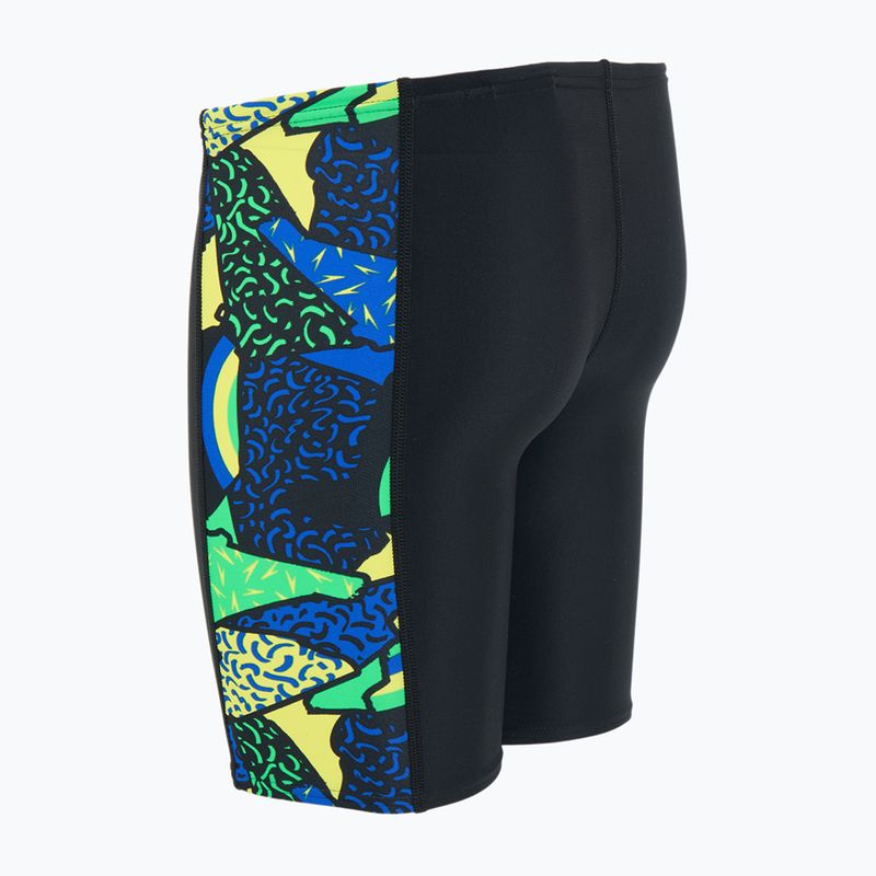 Speedo jammer da nuoto per bambini Allover Panel Jammer nero / blu flame / giallo brillante / verde 3