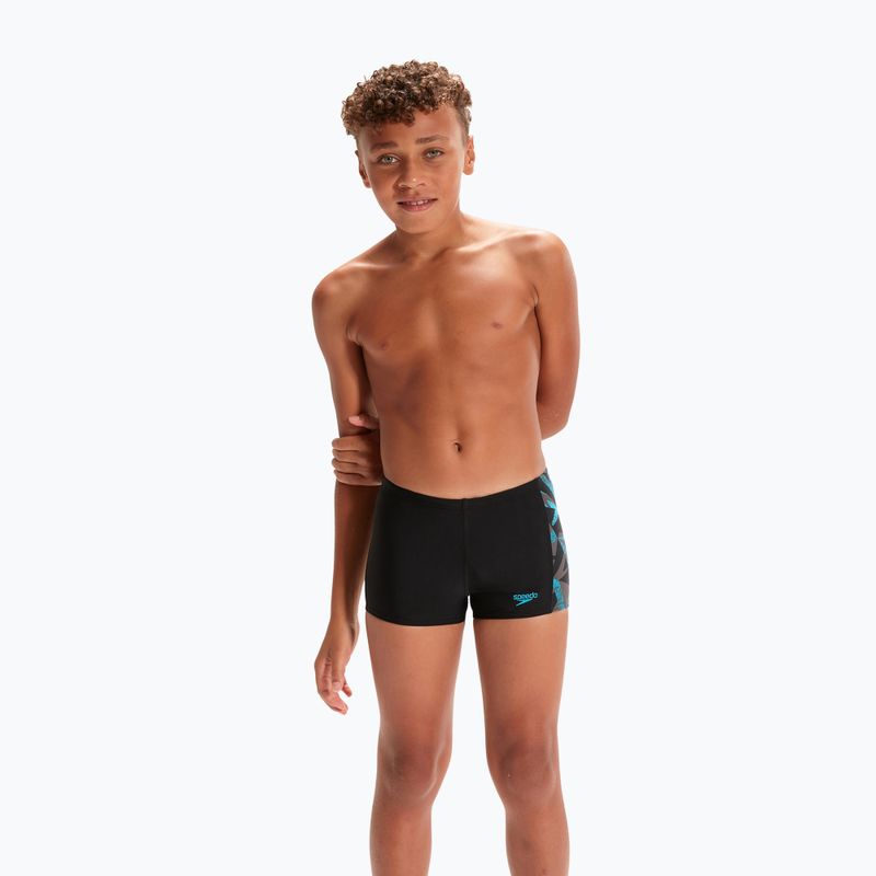 Speedo HyperBoom Placement - costume da bagno per bambini nero/bullone/tortora 4